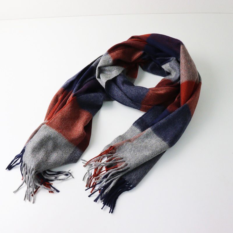 1622【美品】ジョンストンズ 大判ストール カシミヤ100％ ブロックチェック 大判チェックストール(定番)(カシミヤ) 全9色 | BRITISH MADE