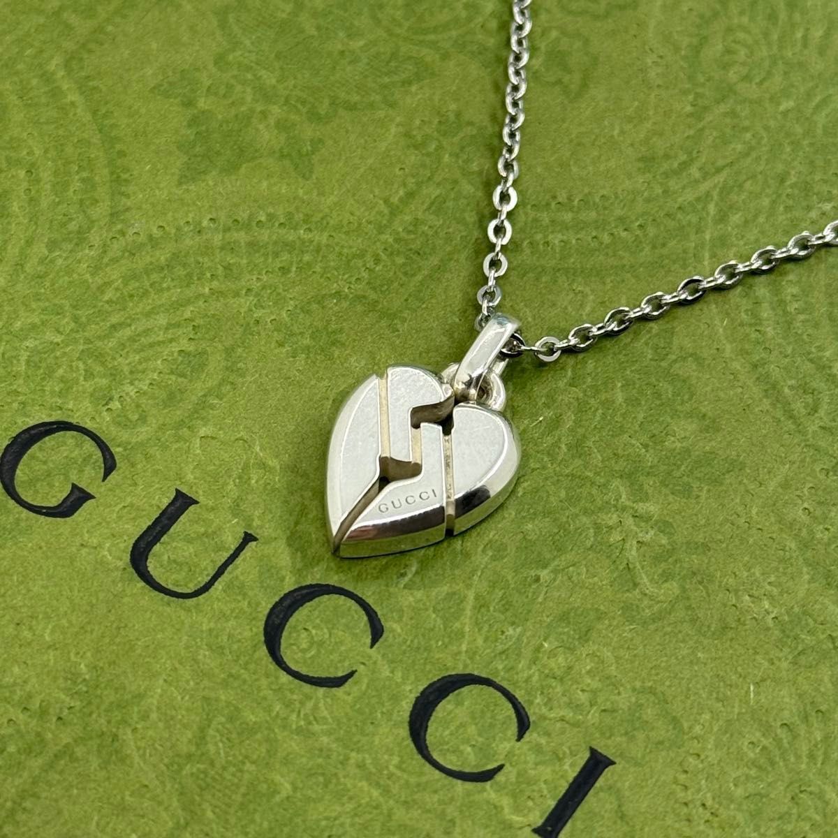 GUCCI ノット ハート 45cm シルバー925 ネックレス 0779b02 GUCCI グッチ ネックレス ノットハート ハートモチーフ