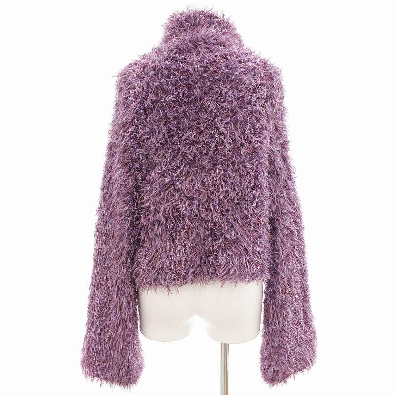 エリザベッタフランキ ELISABETTA FRANCHI 美品 シャギーニット セーター タートルネック 長袖 紫 パープル /AE ■GY41 レディース エリザベッタフランキ ELISABETTA FRANCHI 美品 シャギーニット