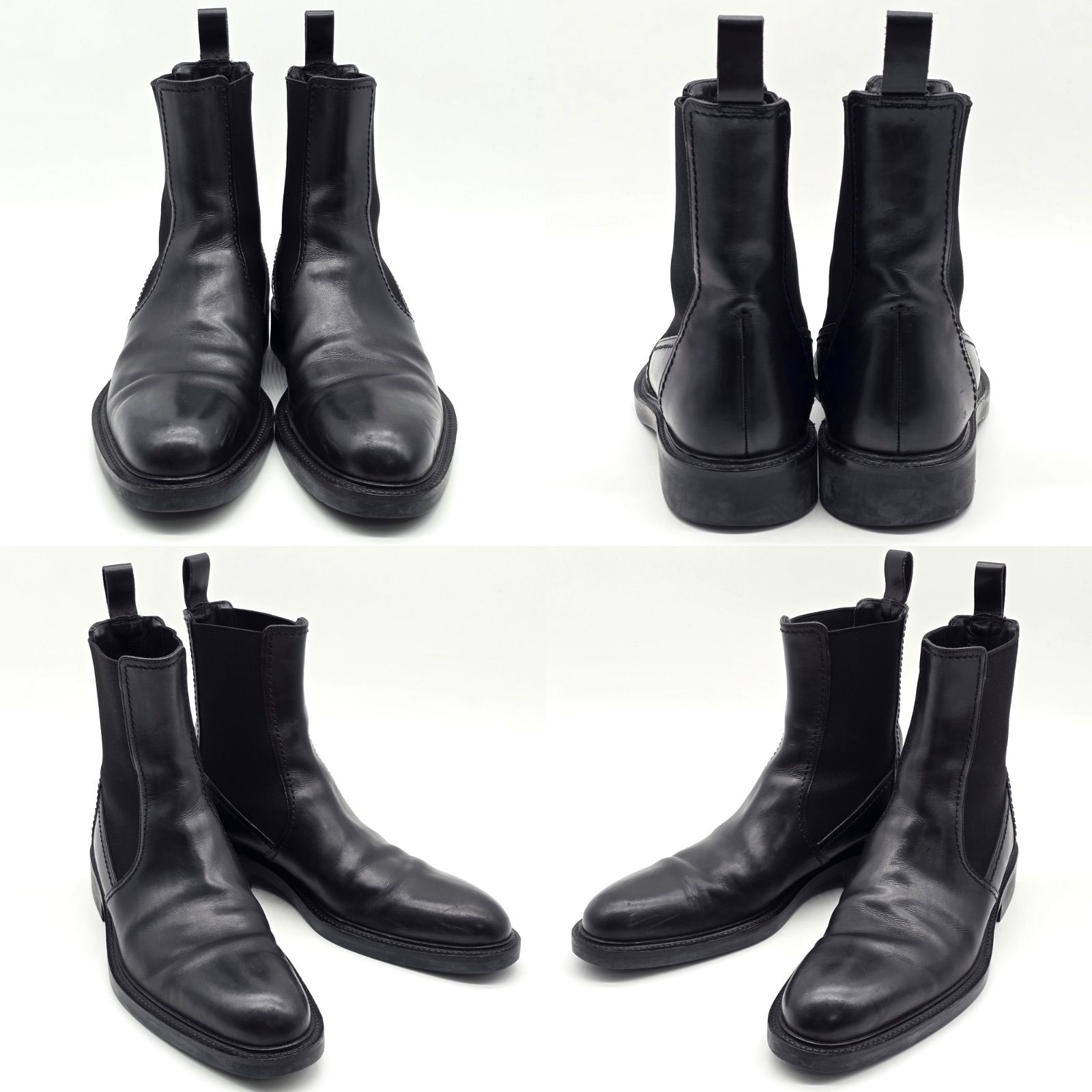 GUCCI グッチ 101763 レザー サイドゴア ブーツ 8 1/2D 27.5