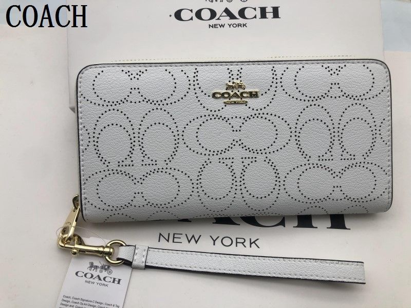 COACH 長財布 コーチ 財布 ホワイト シグネチャー アコーディオンラウンドジップウォレット レディース 財布 贈り物a043C C4715新品 未使用  xj0001