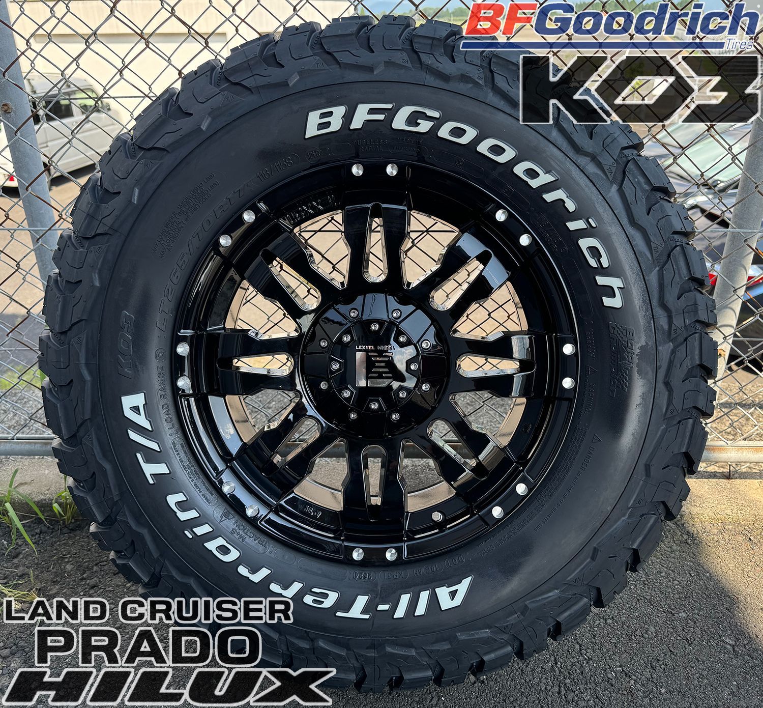 265/65R17 ハイラックス サーフ パジェロ タイヤホイールセット 17インチ BF Goodrtch KO3 ホワイトレター LEXXEL  Balano ブラック系ホイール オフロードカスタム定番タイヤセット オフロード仕様お勧め♪ - メルカリ