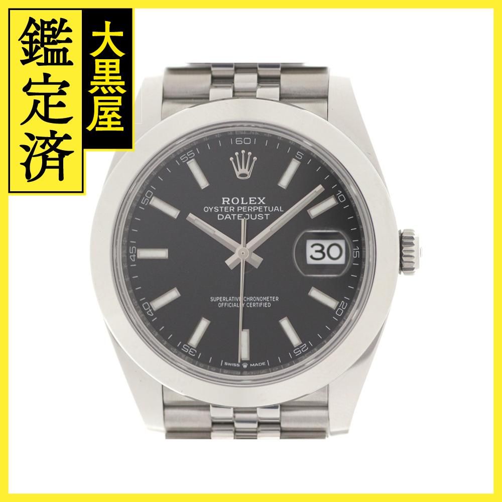 2024年4月正規未使用品 ROLEX ロレックス 腕時計 デイトジャスト41 126300 ブライトブラック文字盤 ステンレス  ジュビリーブレスレット 自動巻【472】SJ