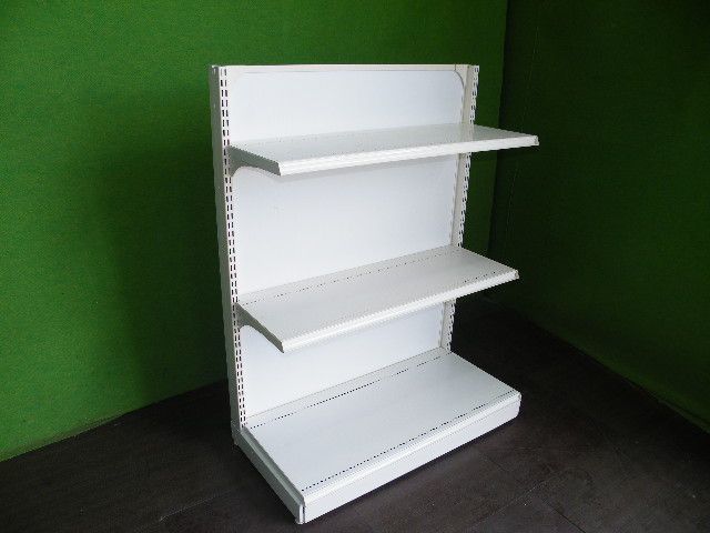 中日製 H120cm×W90cm×D36cm 単体片面2段エンド什器 背面ボード