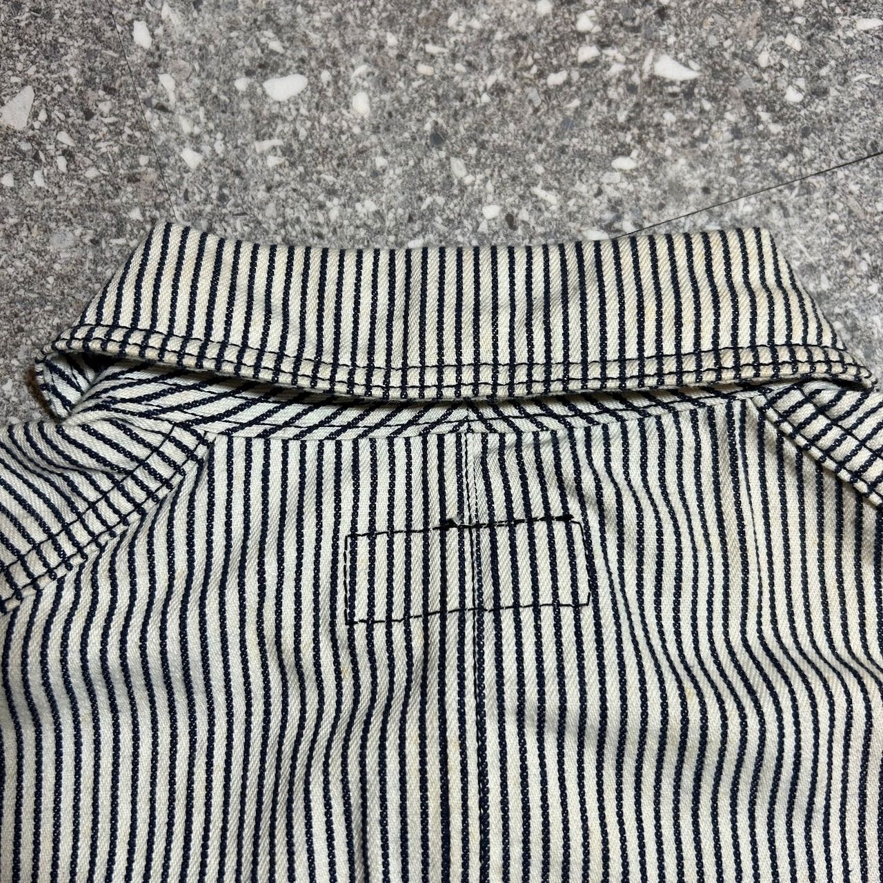 1940s US NAVY Hickory Stripe Shawl Collar jacket アメリカ 1940s US NAVY Hickory Stripe Shawl Collar jacket アメリカ