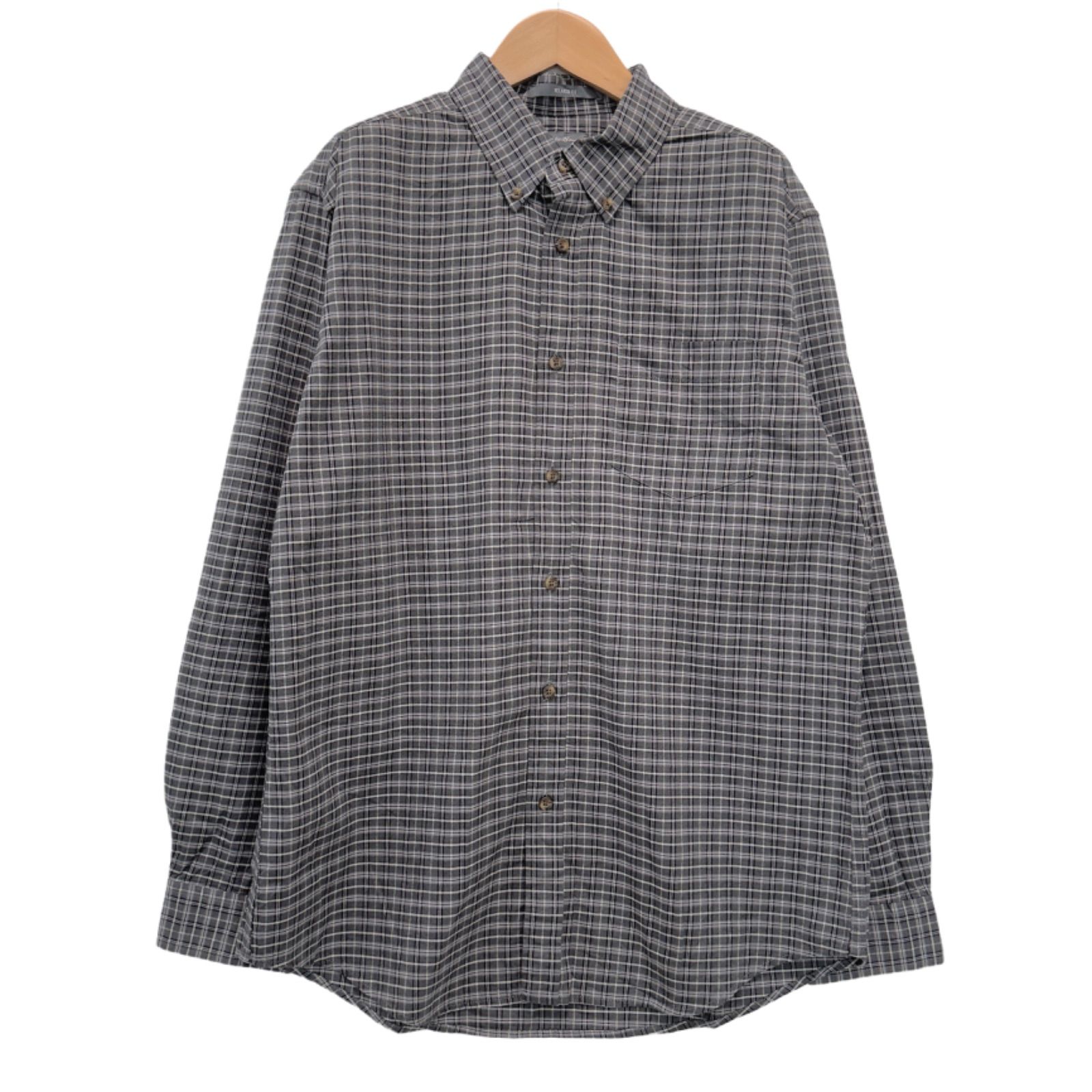 90s-00s エディーバウアー Eddie Bauer チェックシャツ オックスフォード ボタンダウン Mサイズ RELAXED FIT  古着 D505
