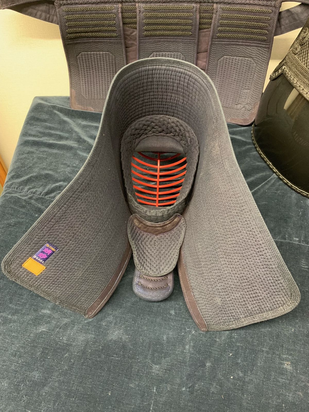 剣道防具セット 栄光武道具製 8 mm紫蜻蛉 色あせ等有り