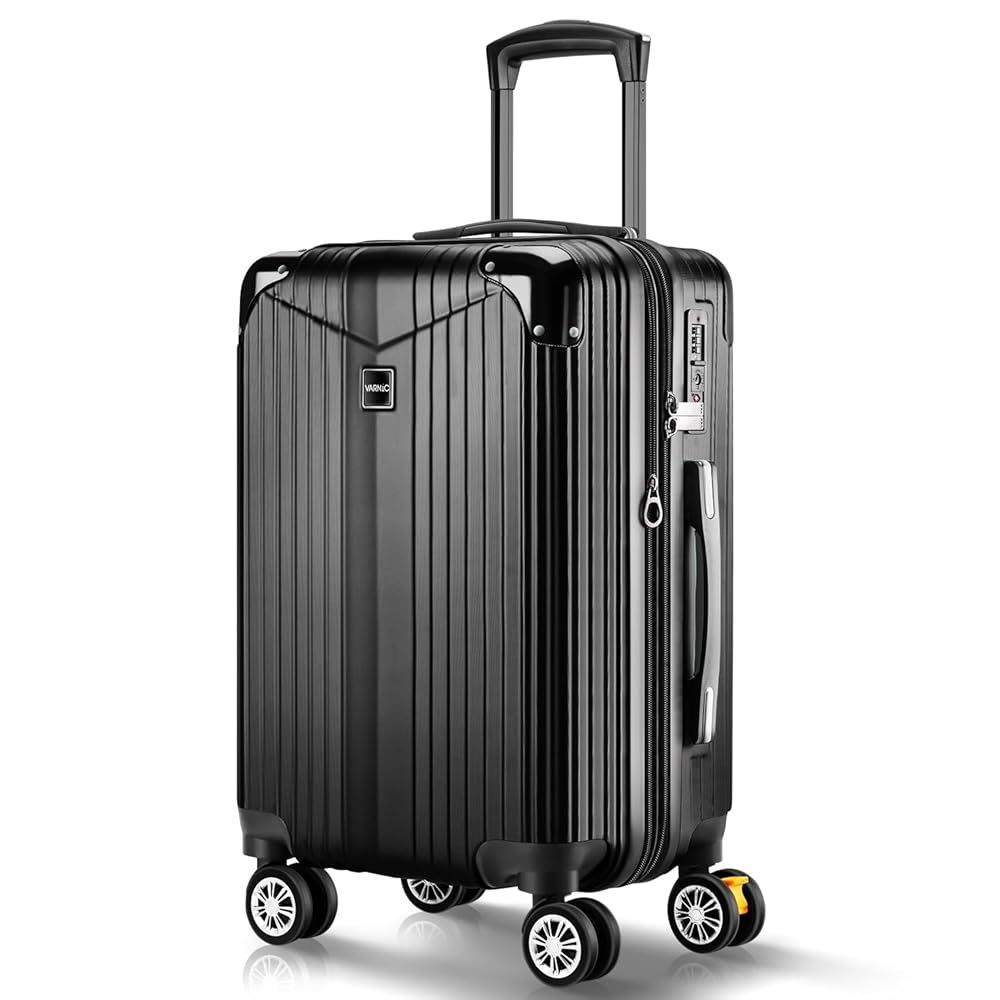 １ VARNIC スーツケース拡張機能 ストッパー付きキャスター TSAダイヤル式ロック 大容量 8泊～ ブラック L