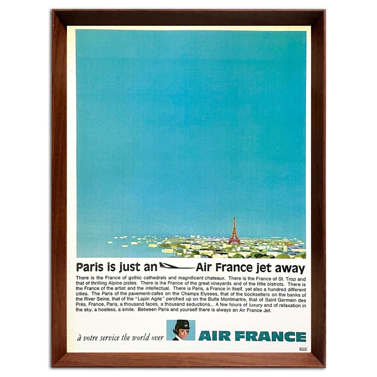 エールフランス　アンティークポスター エールフランス 日本 1960年代 アメリカ ヴィンテージ 雑誌 広告