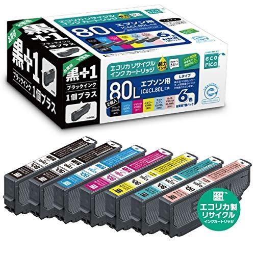 IC6CL80L+ICBK80L エコリカ ECI-E80L6P+BK リサイクルインク 6色