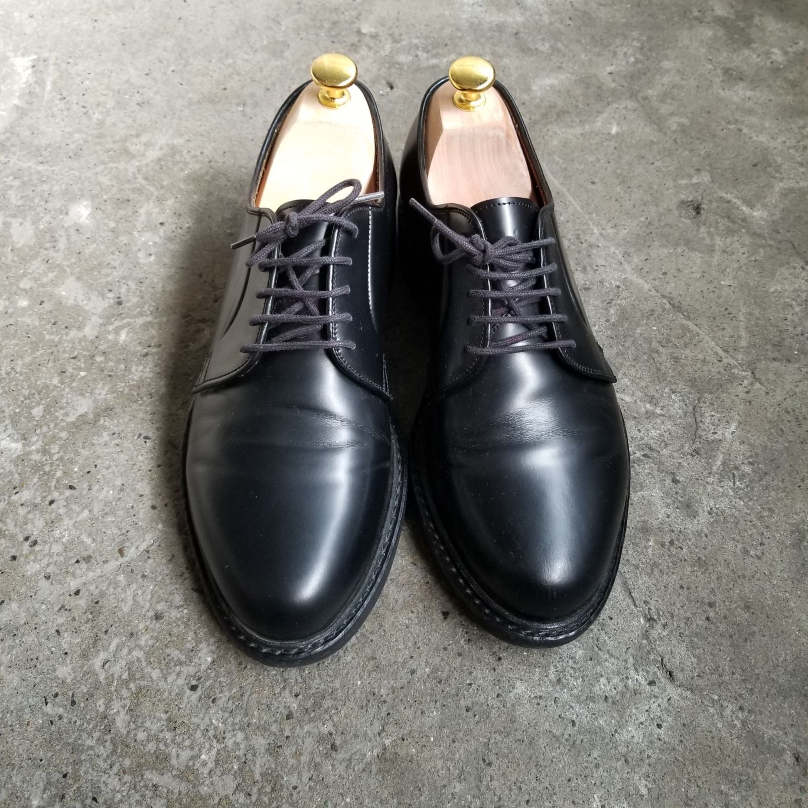 Jalan Sriwijaya 98348 プレーントゥシューズ BLACK HIGH SHINE