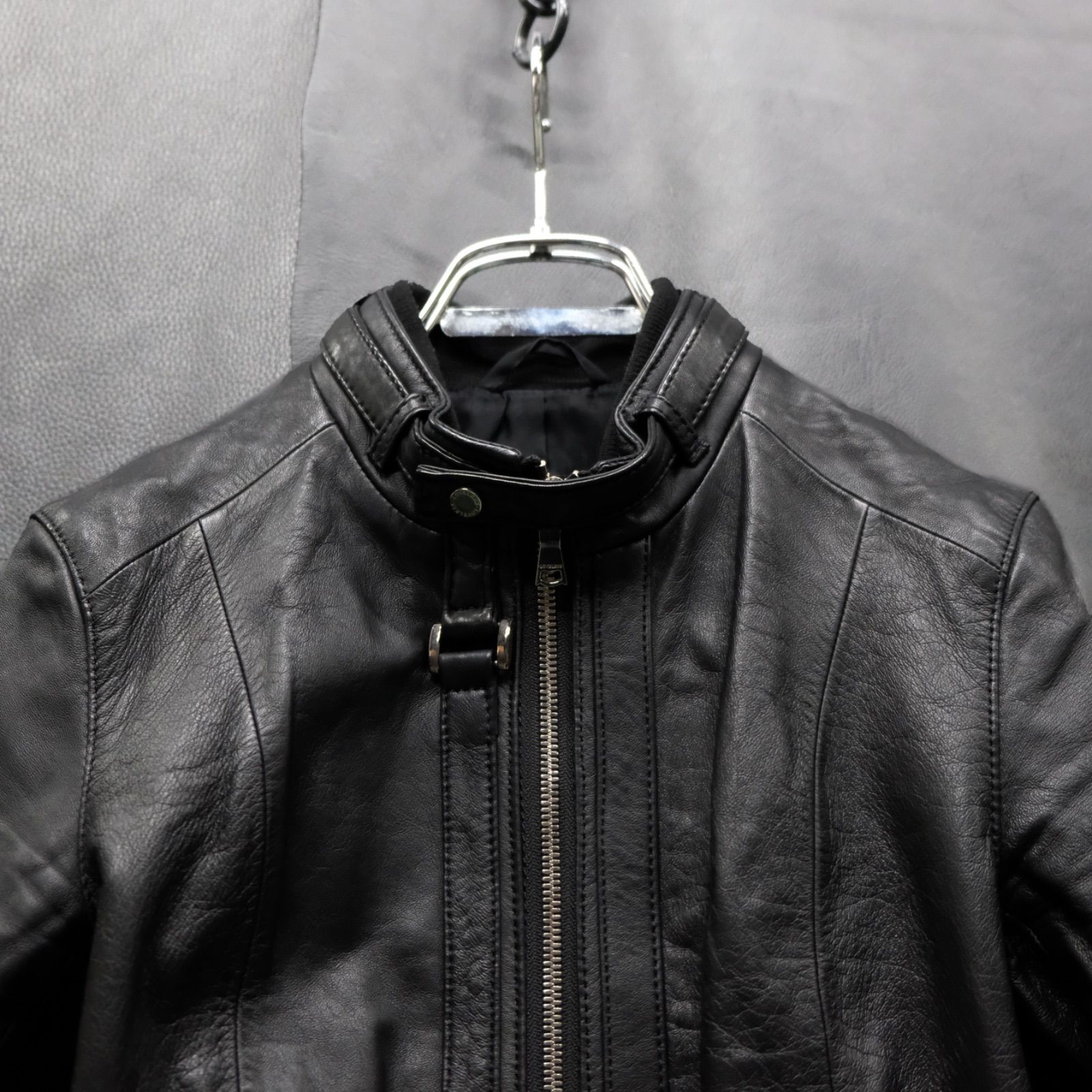 00s LOVELESS ラブレス レディース ラムレザー ライダースジャケット LOVELESS 半袖 レザージャケット 5分袖 36サイズ レディース