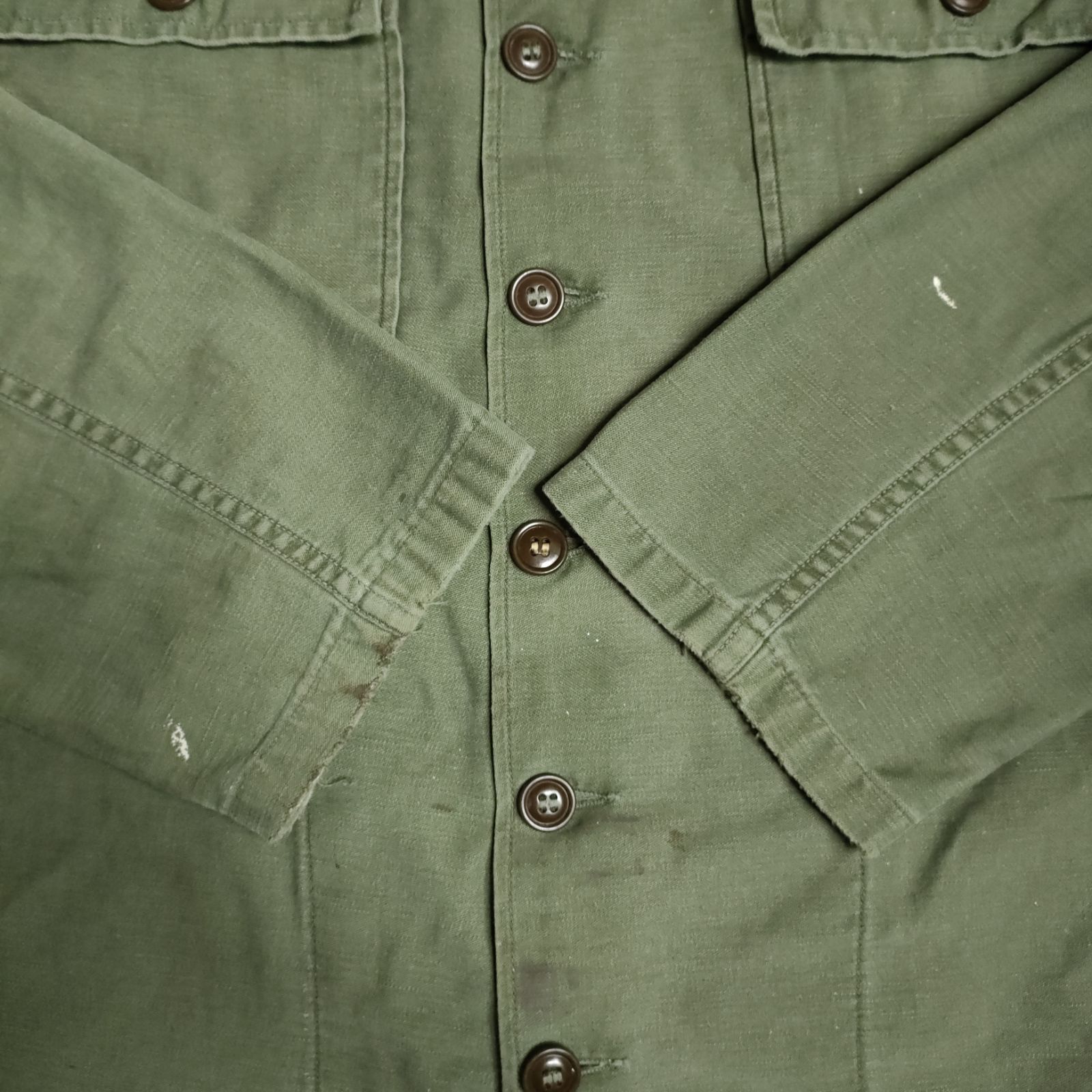 米軍 50-60s ユーティリティシャツ 初期型 1st コットンサテン S