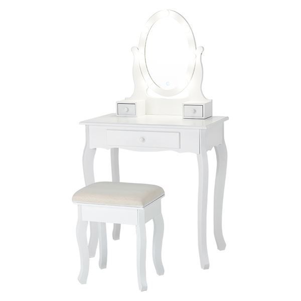 ドレッサー 約幅70×奥行42×高さ130cm ホワイト【代引不可