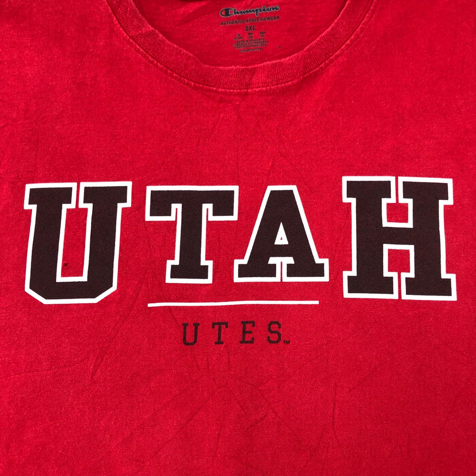 Champion チャンピオン Tシャツ 半袖 古着 USED Vintage ヴィンテージ アメカジ プリント ワッペン UTAH UTES ユタ・ユーツ・フットボール スポーツ チームロゴ