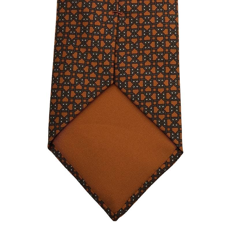 新品 エルメス HERMES シェーヌダンクル柄 ネクタイ タグ付き HERMES(エルメス) シェーヌダンクル柄 シルクネクタイ ブルー中古