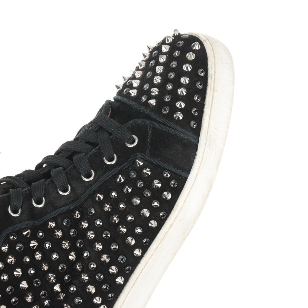 Christian Louboutin スウェードスタッズハイカットスニーカー 中古