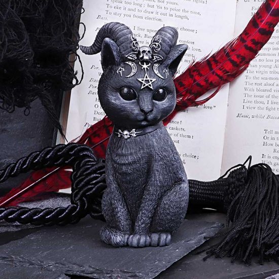 NEMESIS NOW】ツノのはえた黒猫ちゃんの置物/Pawzuph 11cm