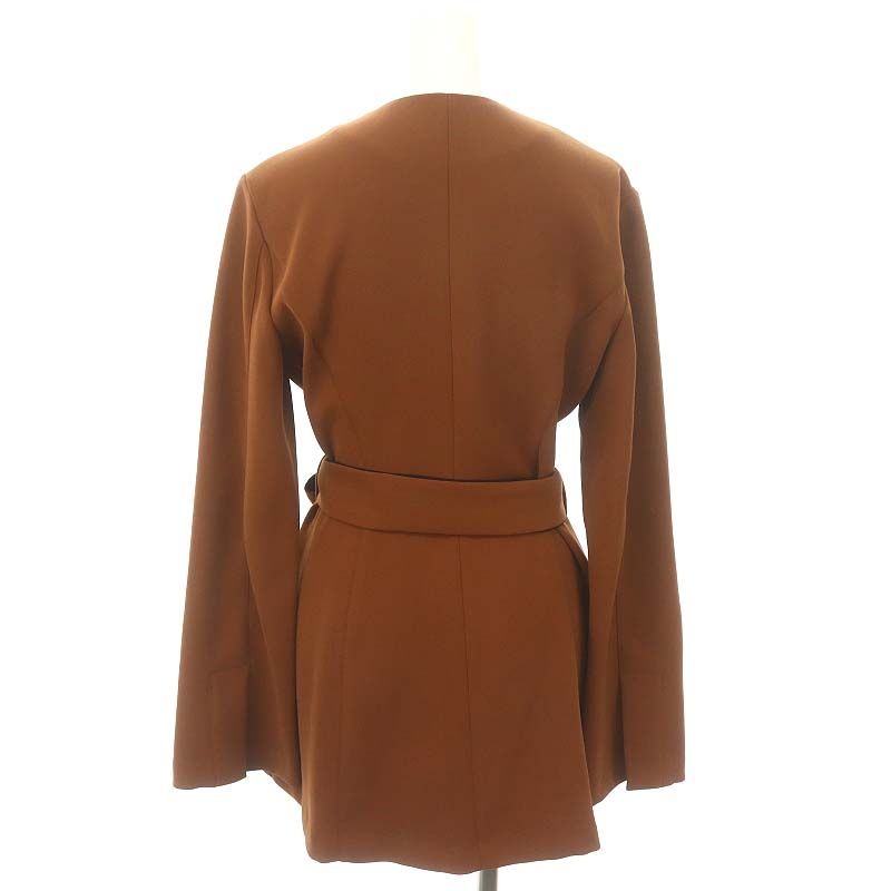 ジーヴィージーヴィー G.V.G.V カーブデザインジャケット パンツ セットアップ ノーカラー ダブル ボトムス センタープレス ジップフライ ベルト付き 36 M 茶 ブラウン |YQ OS WWW_NOITHATQUANGTHANH_NET