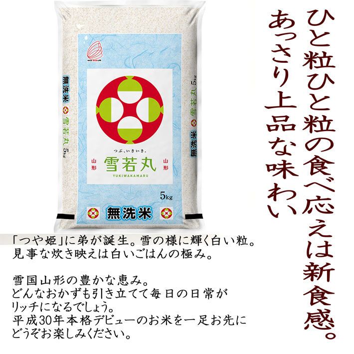 食品 山形県産 雪若丸 特別栽培米 無洗米 5kg*4