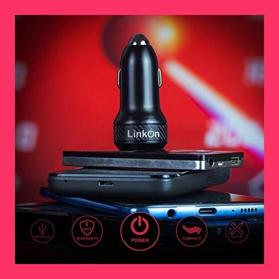 LinkOn 45W車用充電器、27W USB-C PD3.0および18W USB-A QC3.0 Xs/Max/XR/X