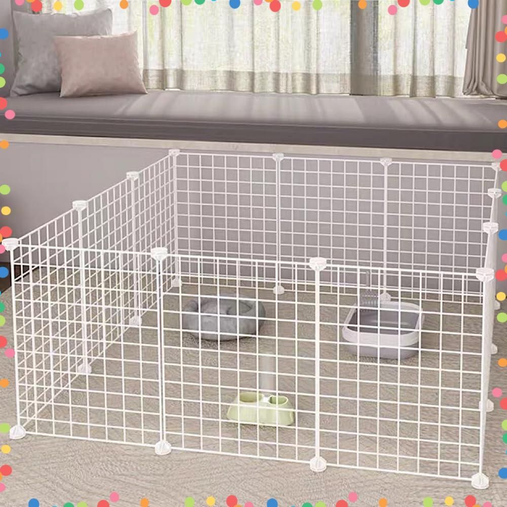 【特価商品】サークルフェンス ワイヤーサークル ペットケージ メッシュパネル 大きいサイズ 室内 犬 レイアウト自由 犬 ペットフェンスセット サークル 透明 ペット柵 室内用 脱出防止柵 