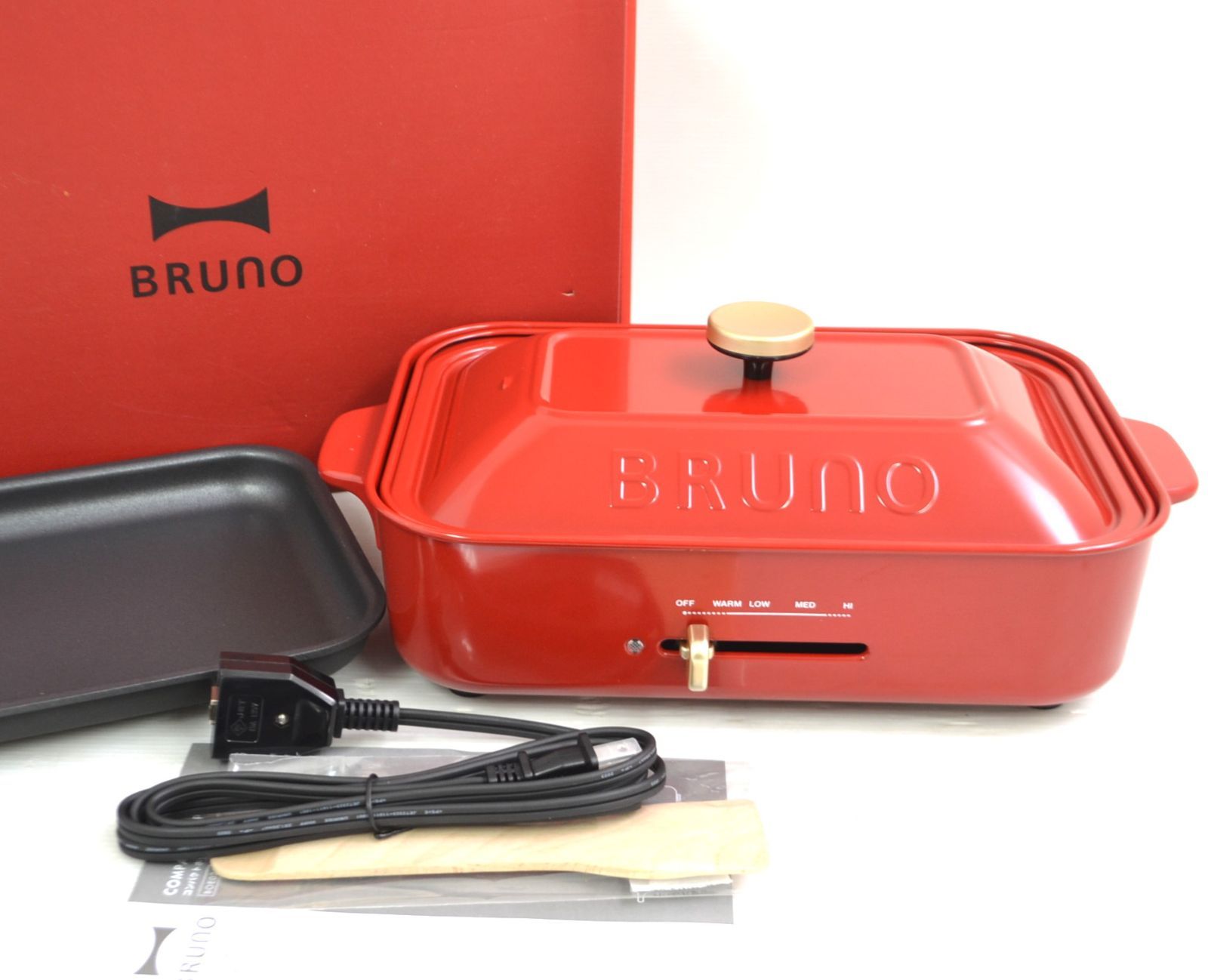 BRUNO】 ブルーノ コンパクト ホットプレート 未使用品 レッド 赤