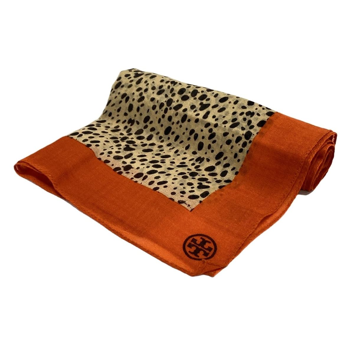 TORY BURCH トリーバーチ ストール ショール - ベージュ×黒×オレンジ 豹柄 ウール