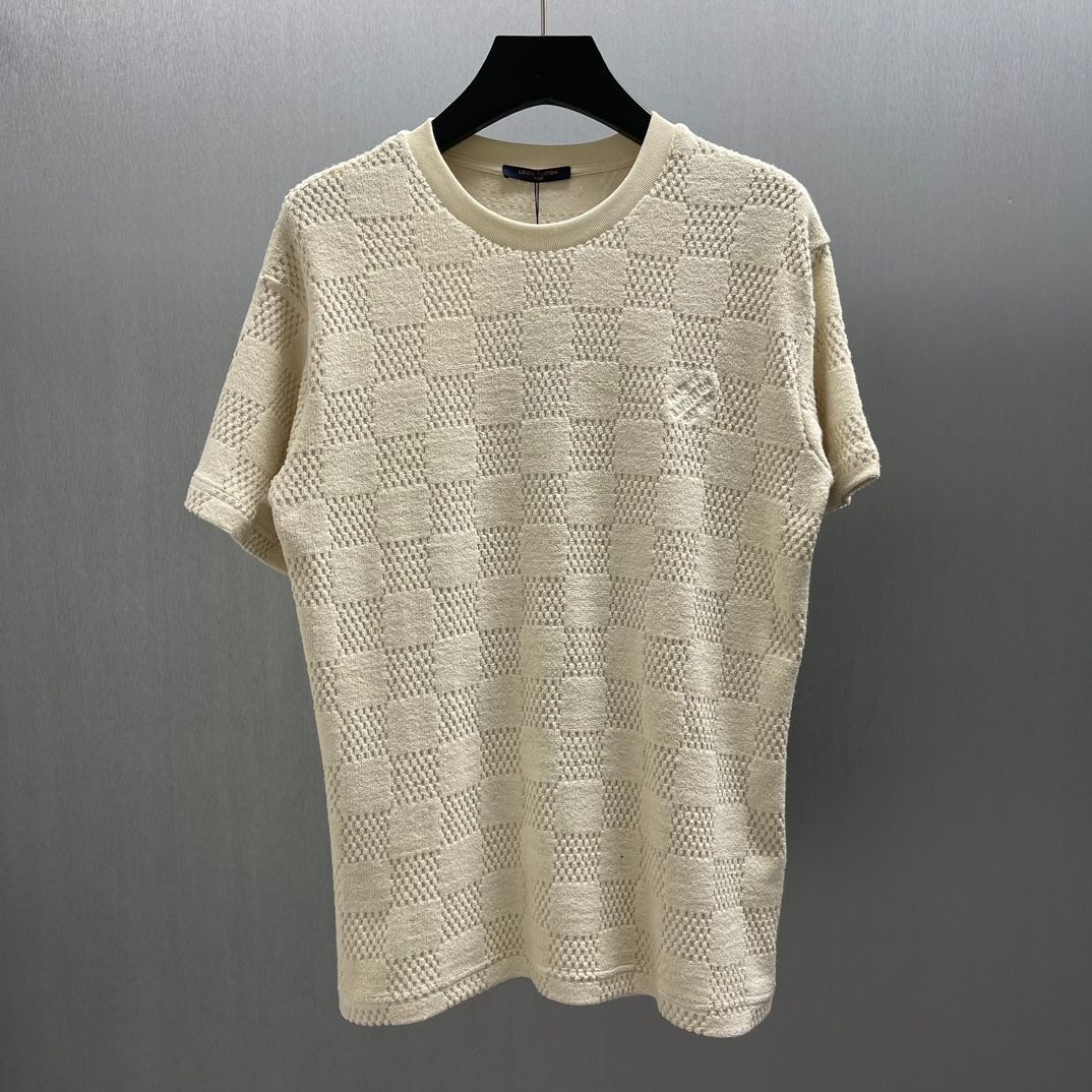 2025SS♪Louis Vuitton◆ジャカード ダミエ コットンTシャツ ダミエショートスリーブコットンTシャツ ｜ルイ・ヴィトン 公式