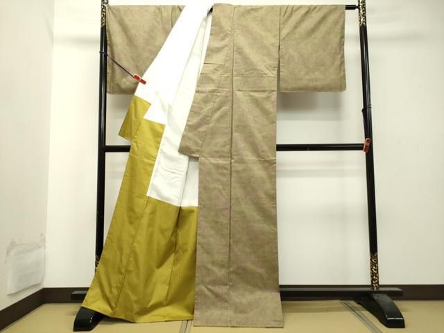 平和屋着物●本場縞大島紬　霞文　川畑絹織物謹製　証紙付き　正絹　逸品　未使用　DAAT1009tw 平和屋着物○本場縞大島紬 霞文 川畑絹織物謹製 証紙付き 正絹