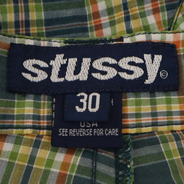 STUSSY ステューシー 90s USA製 チェック柄 カーゴショート
