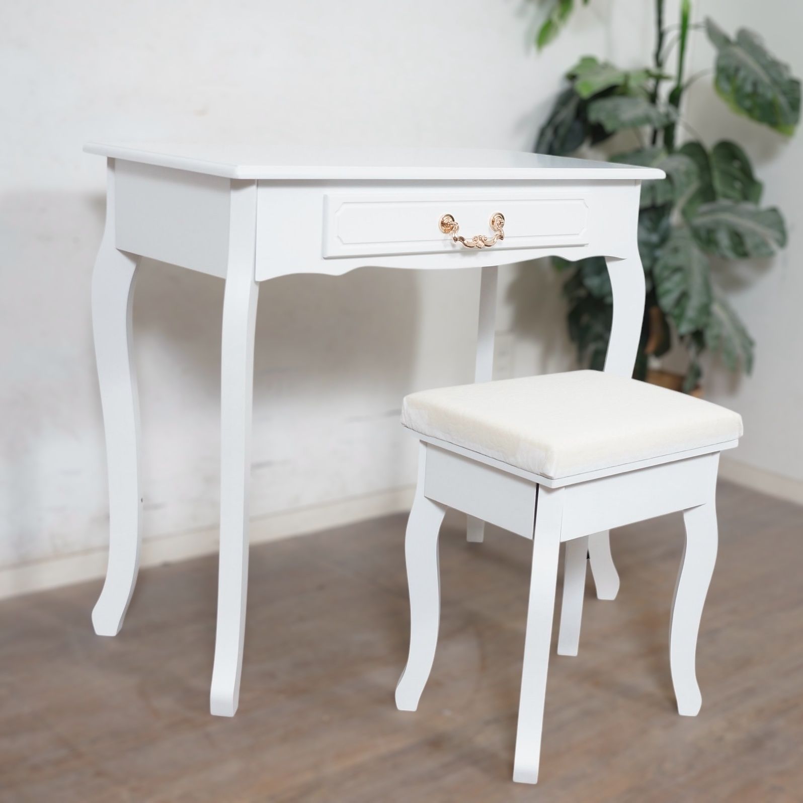 Y 猫脚デスク＆スツールセット ドレッサーテーブル 姫系 フレンチエレガンス アウトレット