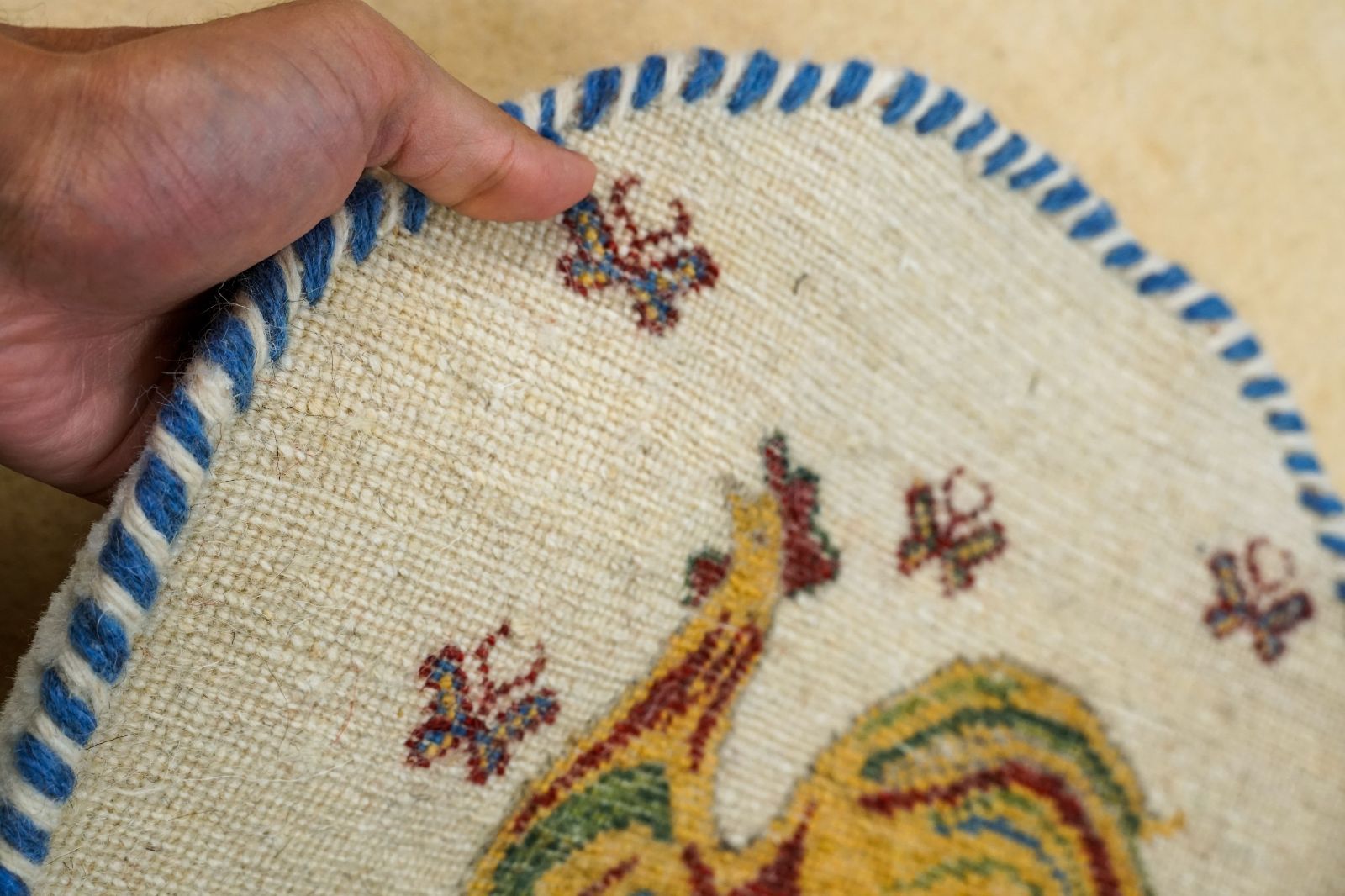 40×40cm ペルシャ絨毯 手織りギャッベ カシュクリ族ギャッベ ギャベ MARWIL-DEMENAGEMENTS_CH