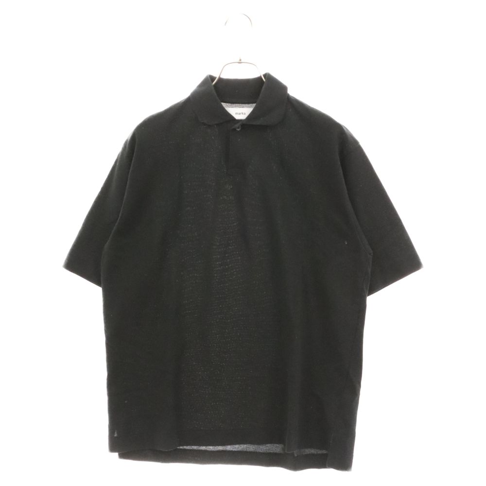 marka (マーカ) 23SS 1B POLO ワンボタンポロシャツ 半袖 カットソー ブラック M23A-10CS01B