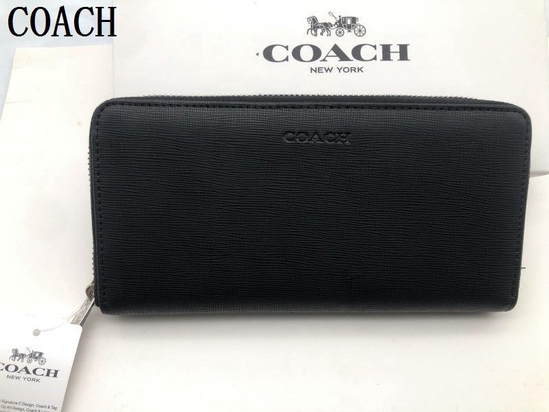 COACH 財布 コーチ 長財布 ブラック  シグネチャー アコーディオンラウンドジップウォレット メンズ財布 贈り物173C  F74769新品 未使用  xj0001