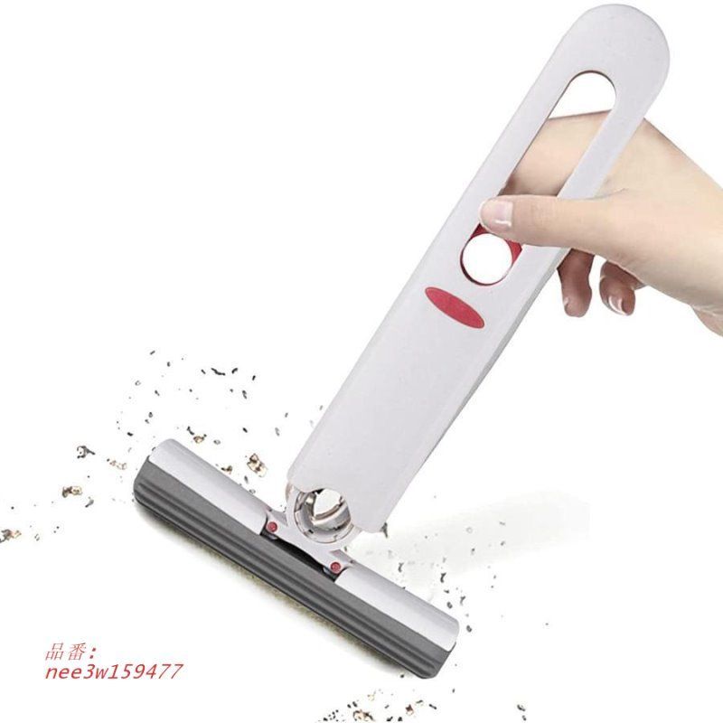 ミニモップ 携帯用 スポンジモップ 小型 フロアモップ デスクトップ用 手洗い不要 多機能 乾湿両用可 風呂掃除 フラットモップ 軽量 絞り器付き 掃除用品  nee3w159477