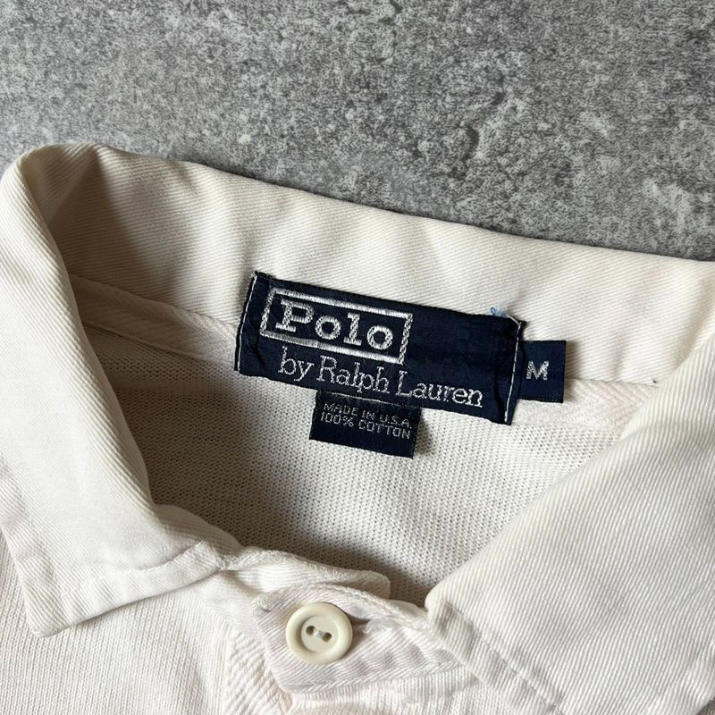 80s USA製 POLO RALPH LAUREN クロスフラッグ 刺繍 ボーダー 長袖 ラガーシャツ M / 80年代 ビンテージ アメリカ製  ポロ ラルフローレン - メルカリ