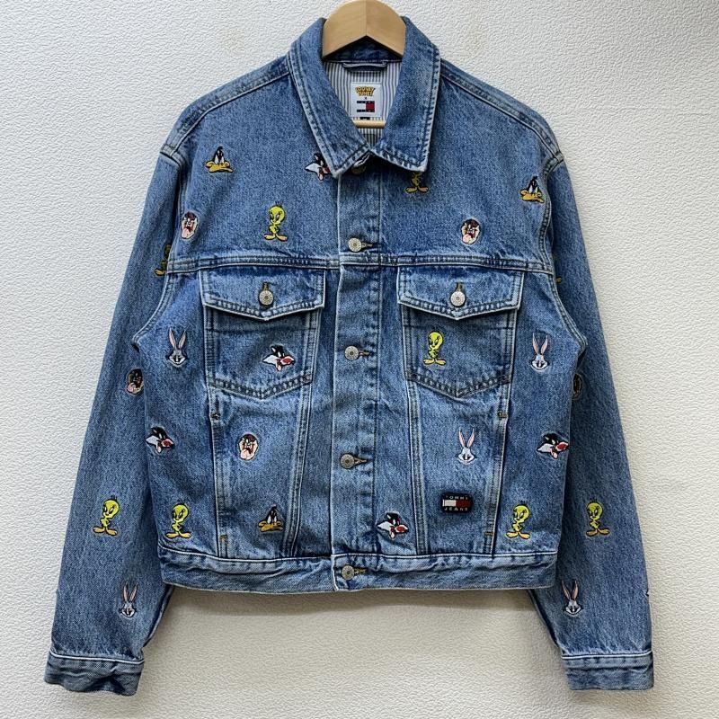 TOMMY JEANS トミー ジーンズ ジャケット、上着 ジャンパー、ブルゾン LOONEY TUNES ルーニーテューンズ フェイス 刺繍 デニム  トラッカー