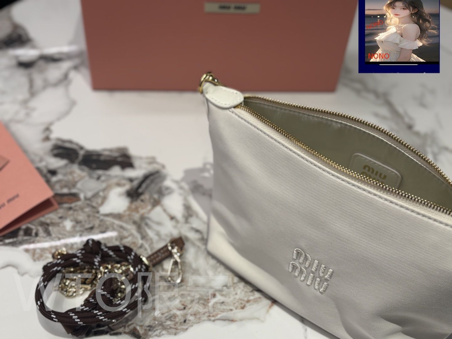 今日特価】Miu Miu Canvas Lunch Box Bag - ミュウミュウ