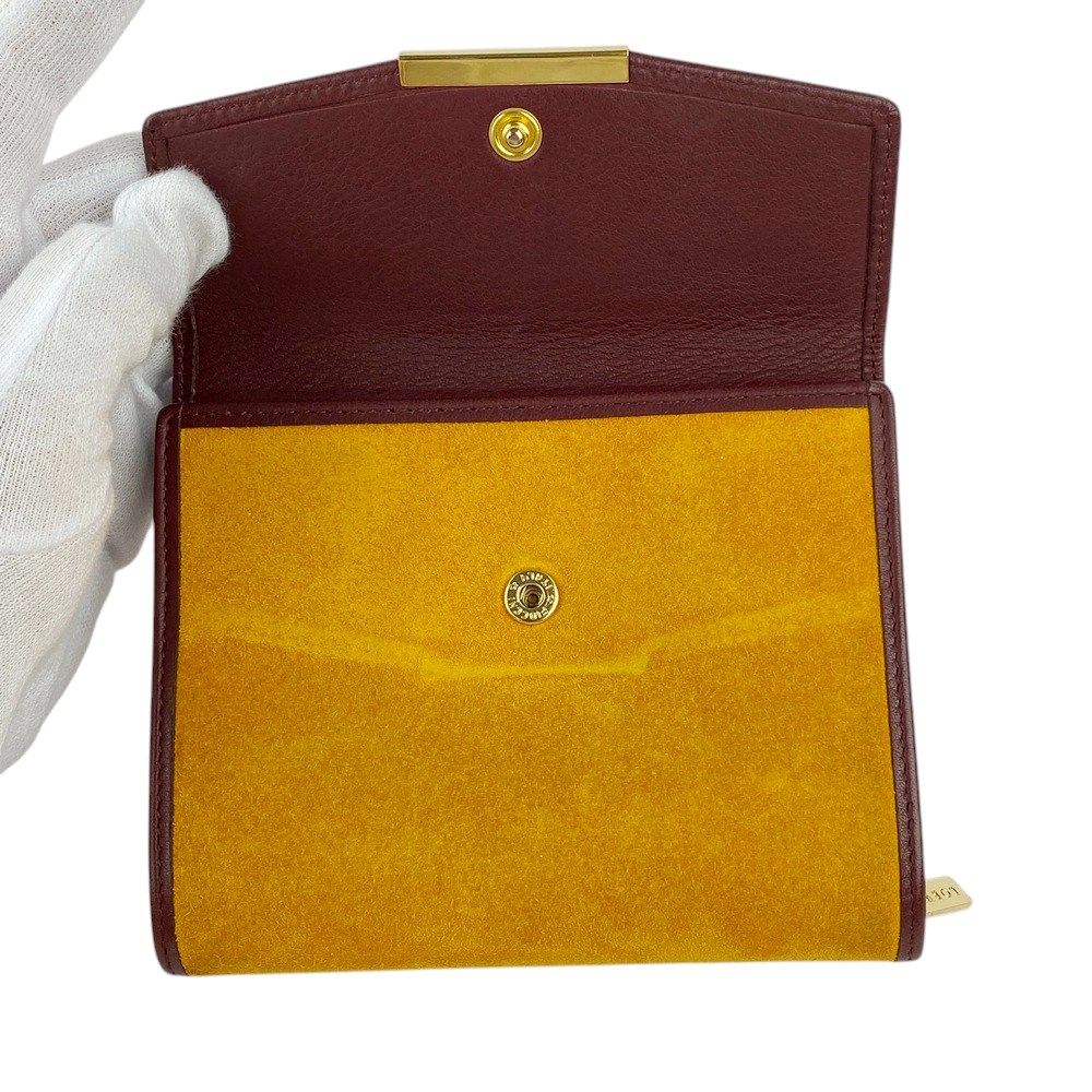ロエベ LOEWE 折り財布 アナグラム ヴィンテージ レザー スエード 新品 □美品□ヴィンテージ□ ロエベ アナグラム ウォレット 二つ折り 財布