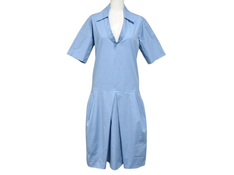 JIL SANDER ジルサンダー ロングワンピース JDG426AJG05161 サイズ32 ブルー コットン ポリウレタン 4b006663