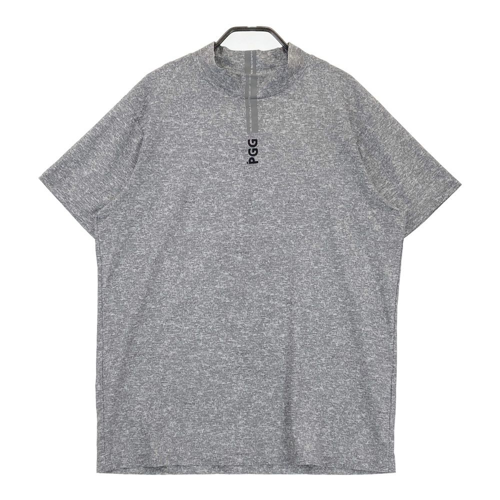 サイズ：6 PGG PEARLY GATES パーリーゲイツ 2023年モデル ハイネック 半袖Tシャツ 総柄 グレー系 [240101491344] ゴルフウェア メンズ ストスト サイズ：6 PGG PEARLY GATES パーリーゲイツ 2023年モデル
