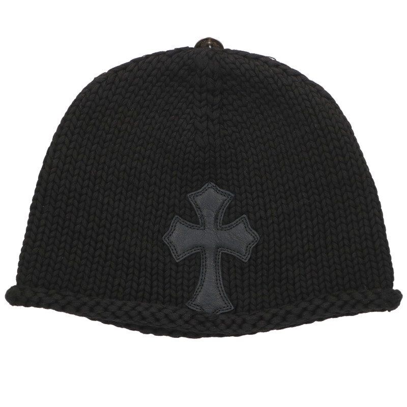 クロムハーツ BEANIE CASH クロスパッチ付きカシミアビーニーキャップ メンズ