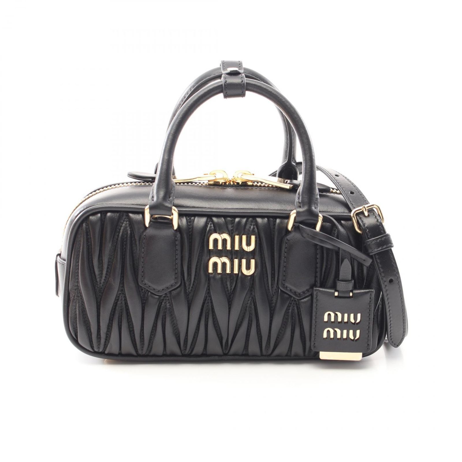 ミュウ ミュウ Miu Miu ハンドバッグ MATELASSE マテラッセ 5BB142AN88F0002 ネロ レザー 2wayショルダーバッグ レディース
