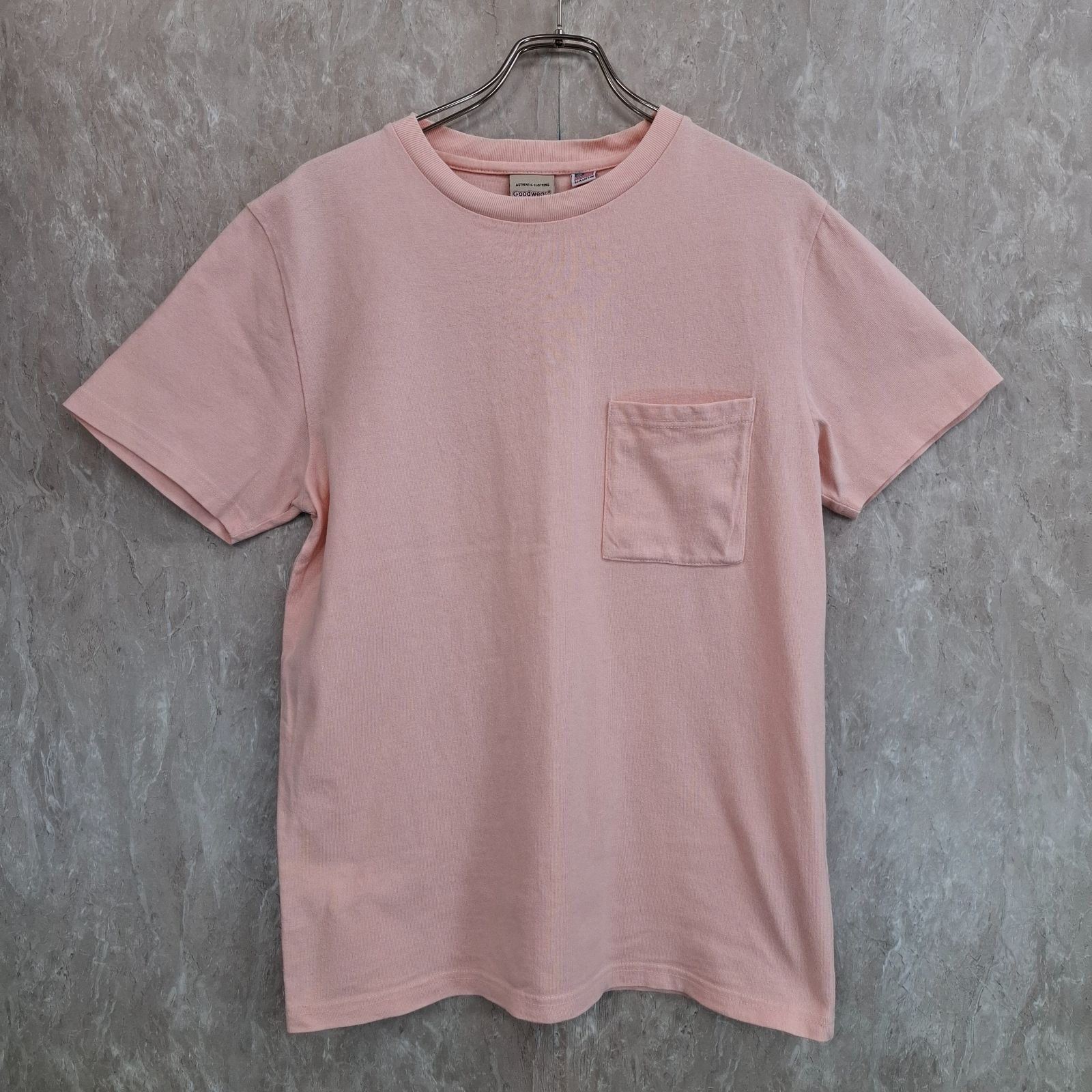 Goodwear グッドウェア 無地 シンプル 胸ポケット 薄ピンク M Tシャツ