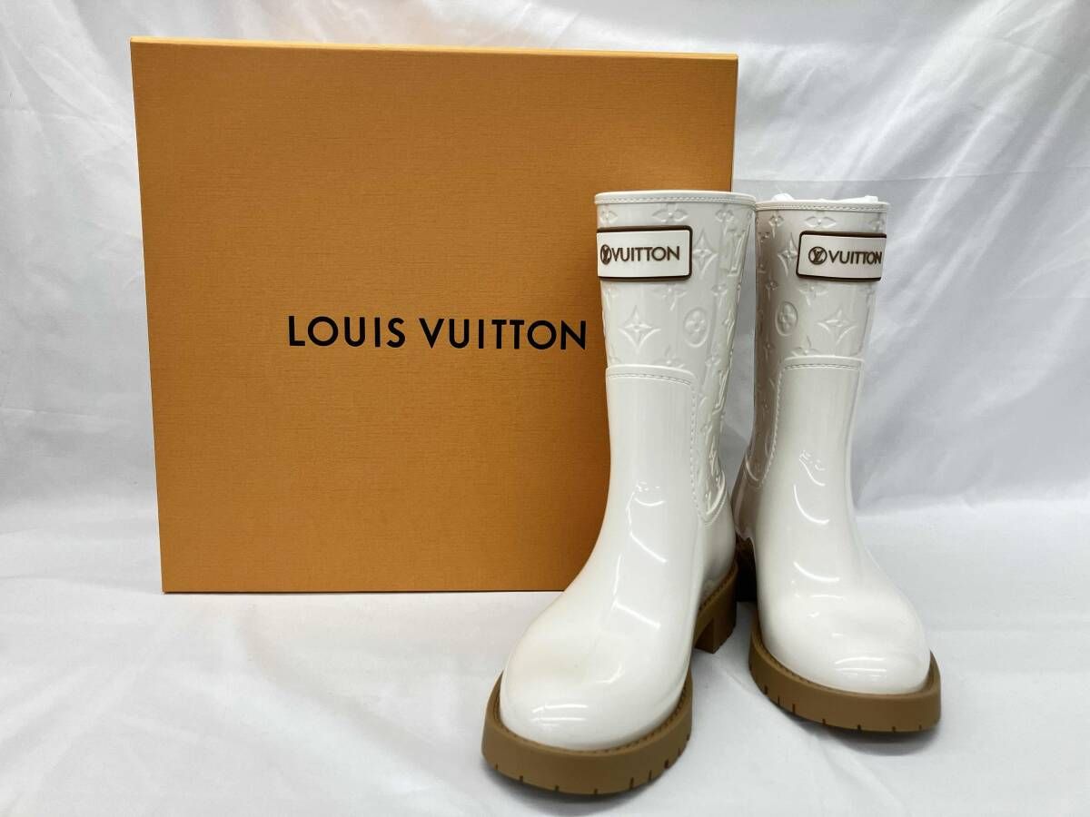 LOUIS VUITTONルイヴィトン|レインブーツ|ドロップスライン|オフホワイト|サイズ38 約25㎝ |