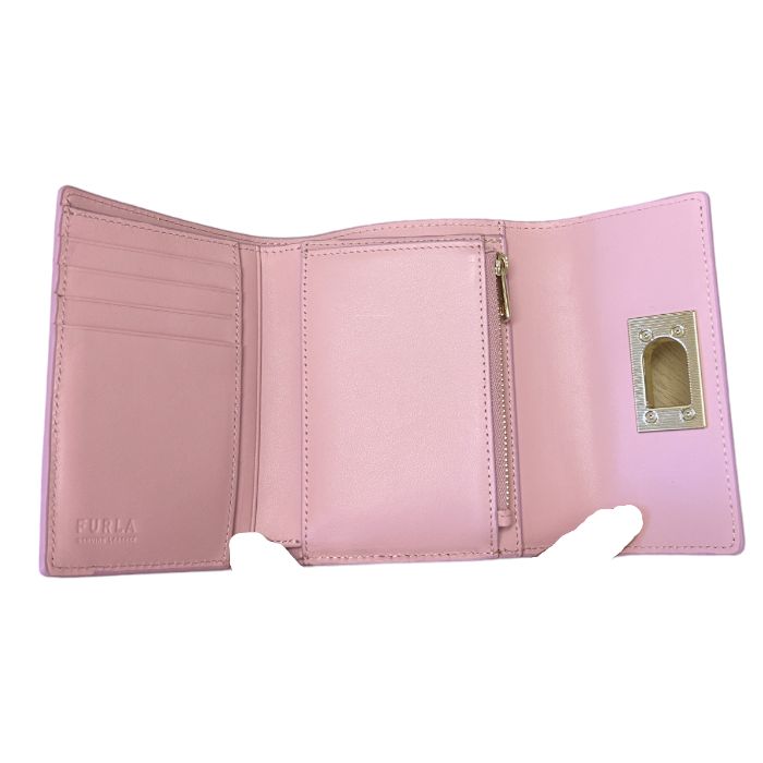 FURLA フルラ 財布 レディース 小銭入れ付き 三つ折り ピンク PCW4ACO レザー 本革 かわいい カード入れ コンパクト 中古 W1 FURLA フルラ 財布 レディース 小銭入れ付き 三つ折り ピンク PCW4ACO