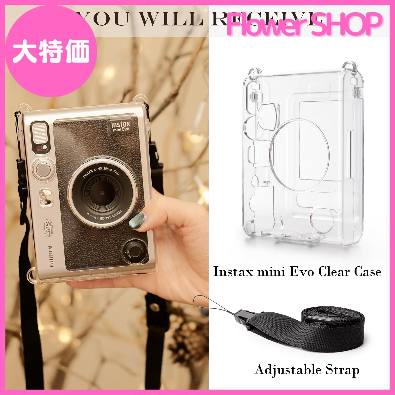 大特価】Rieibi FUJIFILM instax mini Evo透明ケースショルダー 