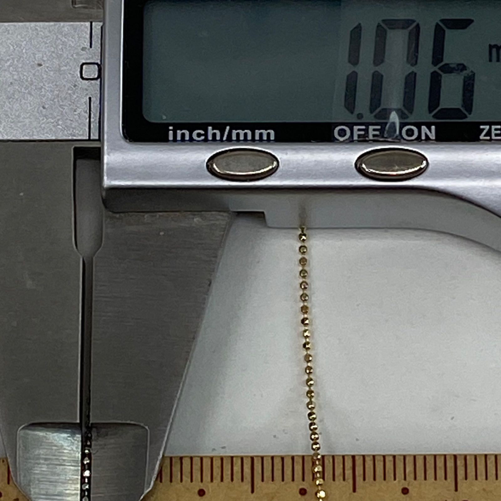 k18YG ＋ pt850 プラチナ カットボール 1.0ミリ コンビネックレス 41cm 