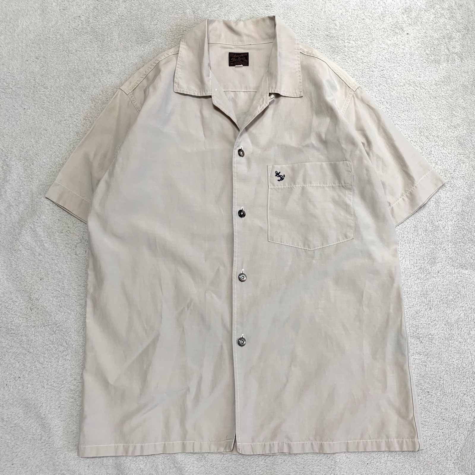 DELUXEWARE HAWAIIAN SHIRT AL-03 VINTAGE ART ハワイアンシャツ アロハシャツ オープンカラー 開襟 ヴィンテージアート セクシープリント ピンナップガール ショートスリーブ 半袖 Sサイズ アイボリー デラックスウエア